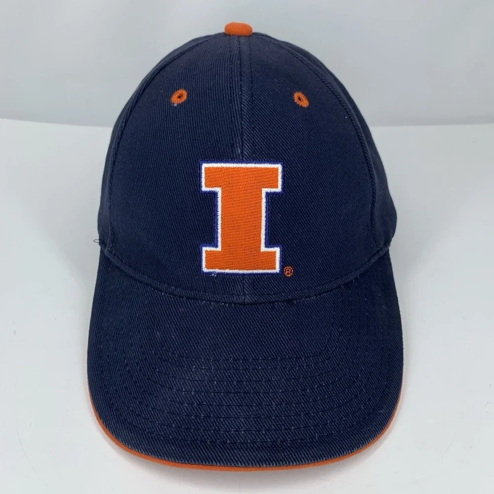 Illinois Fighting Illini Hat Blue Signatures Adjustable OSFM Baseball Cap